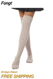 Knitted Stockings Autumn Winter 2023 Female Lingerie Thigh High Socks Harajuku Sexy Compression Stockings for