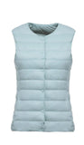 2024 New Autumn And Winter Light Down Jacket Vest Female Warm Slim Inside The Vest Vest White Duck Velvet-Outfit