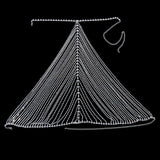 See Through Halter Rhinestone Crop Top 2023 Summer Shiny Hollow Out Tassel Tank Top Party Rave