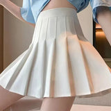 High Waist Mini Pleated Skirts Women Korean Preppy Style Chic Short Faldas Elegant Black Safety Lined Tennis