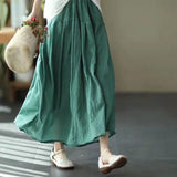 Fongt Half Dress Girl New Big Swing Skirt Solid Color Fluffy Skirt Fluffy Skirt Double Breathable Literary Waist Tight