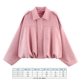Fongt Spring Pilot Jacket Bat Sleeve Zipper Loose Tuffen Jacket Women's Casual Jacket