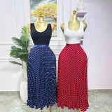 Fongt Fashion Folding Wave Half-Dress French Sweet High-Waisted A-Shaped Skirt Mid-Long Folds Skirt