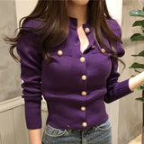 2020 Autumn Winter Women's Sweaters Knitted Button Cardigans Single Breasted Fashion Korean Solid Knitwear