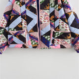 Fongt Autumn And Winter New Women's Retro Printing Loose Leisure Long Sleeve Pocket Decorative Cotton Coat
