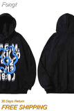 Clothes Y2k Hoodies Hip Hop Streetwear Hoodie Sweatshirt Graffiti Illusion Letter Print Pullover Harajuku Spring