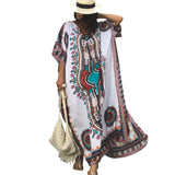 Fongt Women's Chiffon Positioning Print Gown Beach Dress Seaside Vacation Dress Bikini
