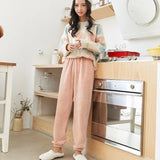 Women Warm Plush Pants Autumn Winter Casual Loose Coral Fleece Warmth Pants Fleece Home Warm Pants for
