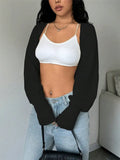 Fongt New Loose Knitted Cardigan Short Sweater Shawl Jacket