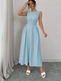 Fongt Women's Sleeveless Spring And Summer Thin Temperament Waist Dress