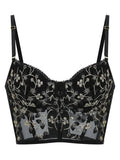 Vintage Lace Embroidery Bustier-Outfit