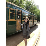 Fongt Atmosphere Feel Gray High-Neck Knitted Sweater Sweater Autumn And Winter Irregular Top