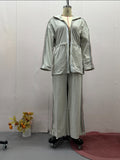 Fongt Fashion Bumpy Drawstring Tight Top Sleeker Sleeker Trousers Set In Autumn 2025