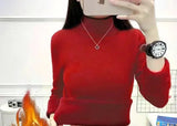 Thicken Turtleneck Bottomed Sweaters Women's Oversized 4xl Plus Velvet Warm Knit Pullover Khaki/white Slim Sweater