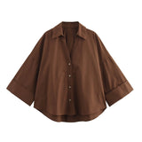 Fongt Homemade New Women's Classic Fashion Wide Sleeves Prefectural Shirt 2246255
