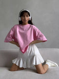 Fongt Hot Cotton T-Shirt Women Wear Round Collar Ring Cloth Short-Sleeved Loose Basic Top
