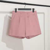 Fongt And Summer Slim Show Thin Shorts Female Blue New 2024 Korean Version Design Sense Casual A Word Wear Wide-Leg Pants-Outfit