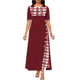 Fongt Large Number Of 2025 New Dress Burst Round Collar Bump Color Sleeve Irregular Long Dress