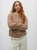 Fongt New Soft Stuff Lazy Velvet Buckle Jacket | Knitted Round Collar Daily