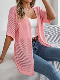 Shooting Summer New Summer Hollow Short-Sleeved Knitted Cardigan Holiday Sunscreen Shirt Women's