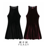 Fongt Women's Clothing 2025 Autumn And Winter 2025 New Solid Color Bows Decorated With Sleeveless Skirts