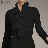 Asymmetrical Tops Women's Spring Blouse ZANZEA 2022 Casual Button Down Blusas Female Lapel Long Sleeve Shirts