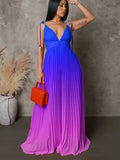 Fongt Summer Slings With Bare Back Sexy Strap Gradient Dress Dress Dress Dress