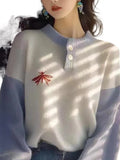 Fongt Bubble Sleeve Sweater Women's 2025 New Gentle Lazy Sensing Embroidered Knitted Dresses
