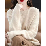 Fongt Round-Neck Cashmere Sweater Women's Woolen Woolen Woolen Sweater In Autumn And Winter