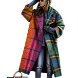 Fongt New 2025 Autumn Women's Long-Sleeved Collar Coat Prints The Long