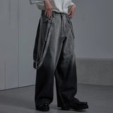Fongt Gradient Straight Jeans Women Loose Broad Legs Fashion Trend Niche Design Personality Wear