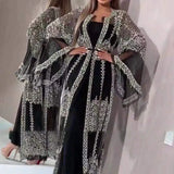 Fongt New Women's Beads Big Sexy Long Dress Shawl Banquet Evening Dress New