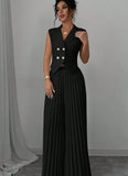 Fongt New Fashion Vest 100-Folded Skirt Suit Women's Clothing