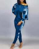 Fongt Women's Long-Sleeved Round-Neck Fashion Casual Set In Autumn