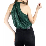 Fongt Summer New Ladies Elegant Chiffon Shirt Round Collar Sleeveless Full Line Beaded