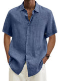 Fongt Explosion Summer V-Neck Button Cotton Cotton Pure Cotton Shirt Shirt Man Shirt