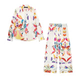 Poplin Shirt 2918047 Printed Pajamas Style Trousers 2903047 Set-Outfit