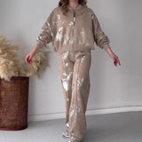 Fongt Summer New Fashion Sleek Print Zipper Leisure Jacket Two Sets