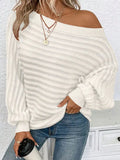 Fongt And Winter New Solid Color Three-Dimensional Cross-Print Collar Bat Sleeve Knitted Sweater Woman