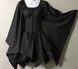 Fongt New Party Long-Sleeved Women's Renaissance Medieval Dress Festive Dress