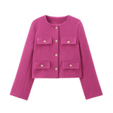 Fongt Women's Autumn And Winter Fashion New 15 Color Jacket Small Scent Style Short Suit Jacket