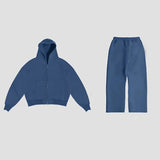 Fongt Simple Couple Fashion Hoodie Sweatshirt Solid Color 2207 Coat 2207-1 Trousers