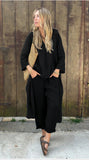 Fongt Explosion. Women's Casual Cotton Set Long-Sleeved Round Collar Trousers Casual Set