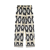 2024 New Women's Dress Printed Lapel Shirt High-Waisted Straight Casual Pants 2735146 2756147-Outfit