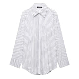 Fongt Spring New Striped Loose Shirt Simple With Long Sleeve Shirt Women 3217253