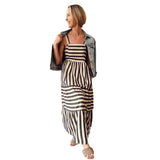 Fongt Spring And Summer Style Stripe Print Fresh And Sweet Slip Dress D2401-Outfit