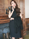Fongt Stripe Sleeveless Bottom Dress 2025 New Fashion Temperament Vertical Stripe Dress