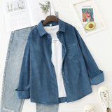 Women Blouses Shirts Tunic Womens Tops 2021 Long Sleeve Clothing Button Up Down Loose White New Fashion Design