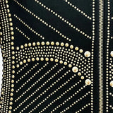 QUALITY Newest 2023 S/S Designer Runway Fashion Women's Long Sleeve Stunning Metallic Beaded Stretchy