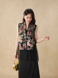 Chinese Style Chinese Style Tang Dynasty Black Waistcoat Women's Summer Vest Unique Super Beautiful Jacket Jacket-Outfit